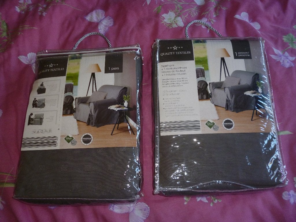 housse fauteuil Teflon couleur taupe+housse coussin 2 housse, Neuf, Autres couleurs, Autres types, Enlèvement