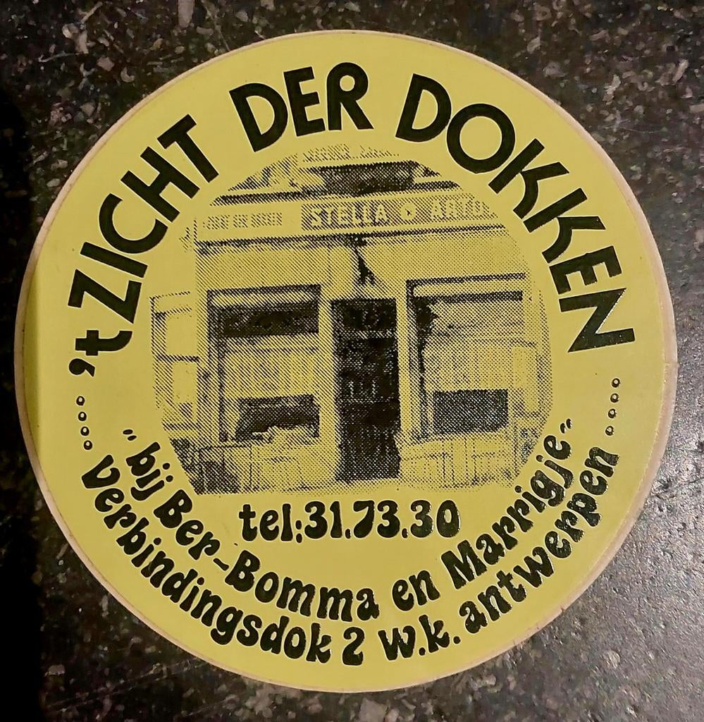 Sticker Café 'Antwerpen 't Zicht der Dokken, Ophalen of Verzenden