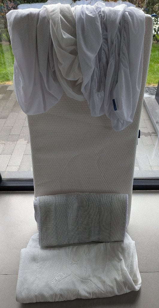 Matelas bébé AeroSleep 120x60 + draps + protège-matelas, Garçon ou Fille, Enlèvement, Lit de bébé, Blanc