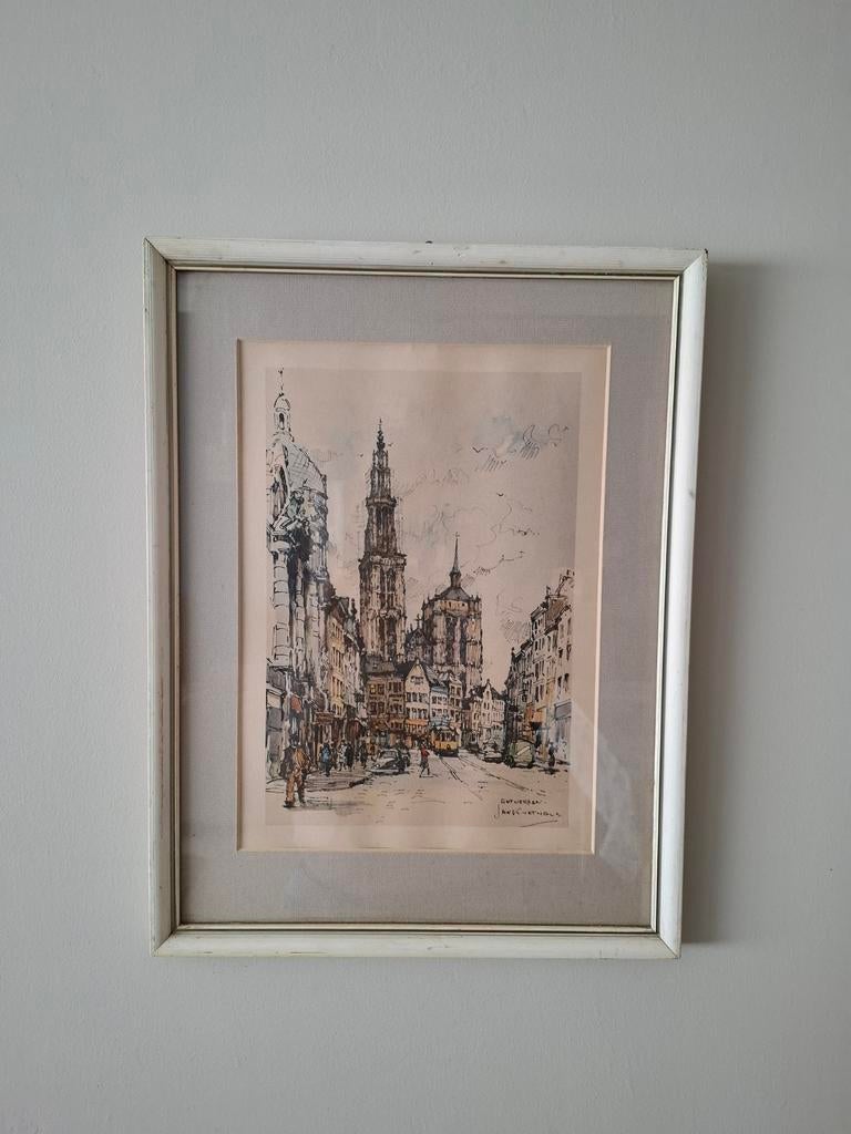 Tekening Kathedraal van Antwerpen, Antiek en Kunst, Ophalen