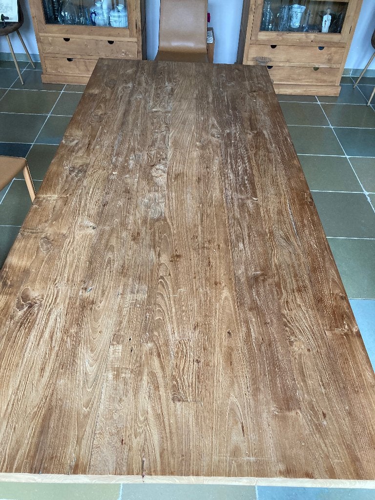 Tafel groot in Teakhout, Teck, Comme neuf, 100 à 150 cm, Enlèvement