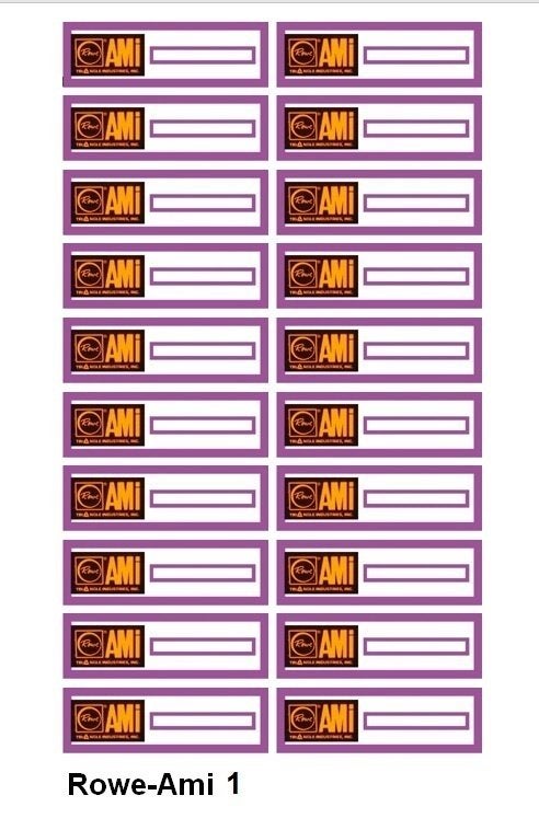 JUKEBOXEN, AMI - ROWE, BAL-AMI, logo titelkaartjes, Verzamelen, Ophalen of Verzenden, Nieuw, Ami