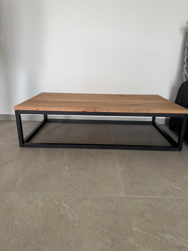 Salontafel hout robuust, Huis en Inrichting, Tafels | Salontafels, Ophalen, Zo goed als nieuw