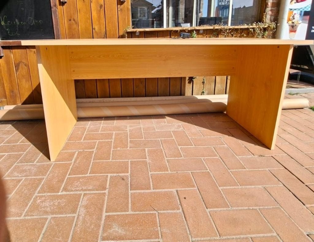 Bureau eikkleur, Huis en Inrichting, Bureaus, Ophalen, 160 cm, Gebruikt, 76 cm
