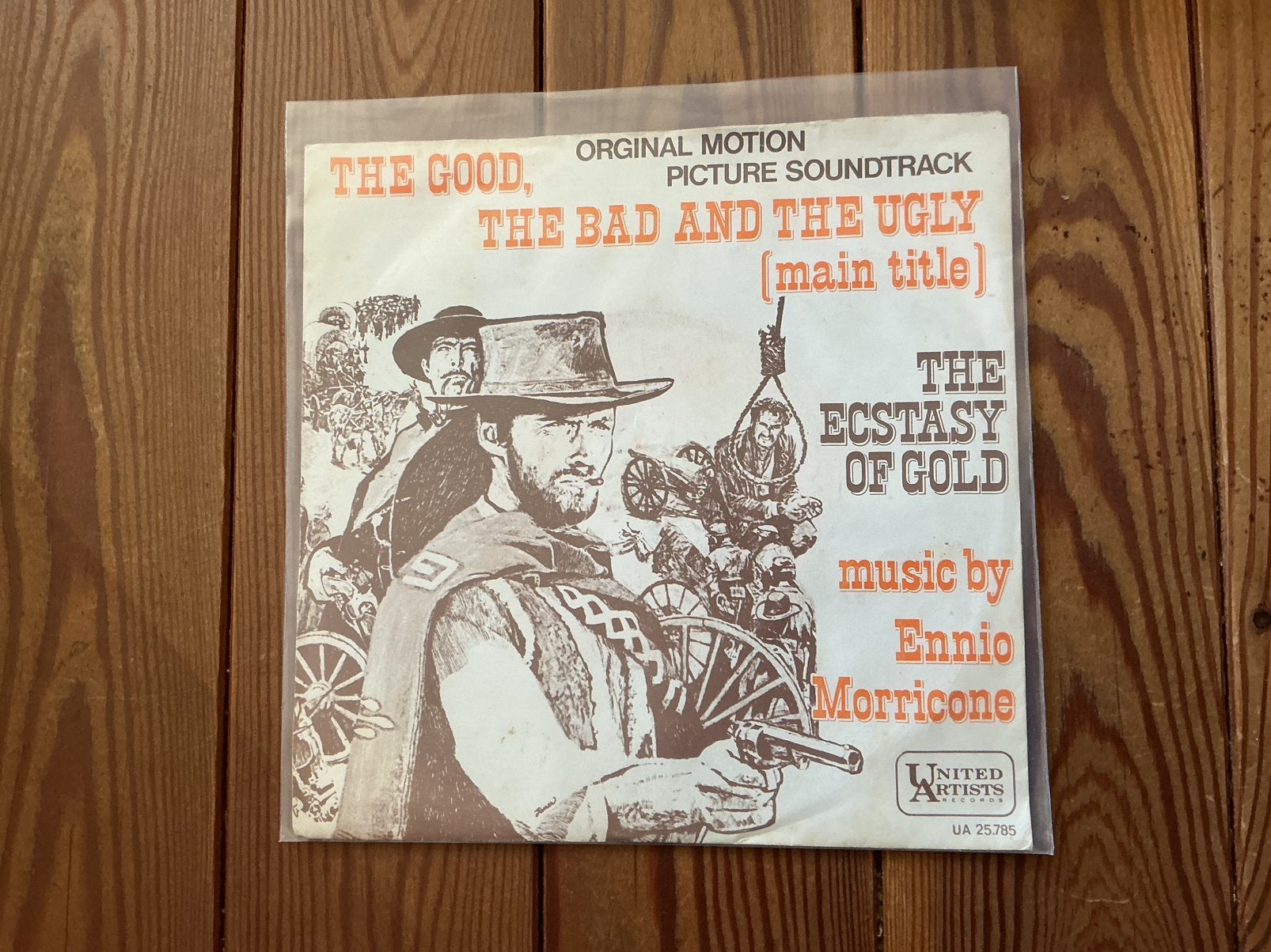 7” Ennio Morricone -the good, the bad and the ugly, Ophalen of Verzenden, Zo goed als nieuw