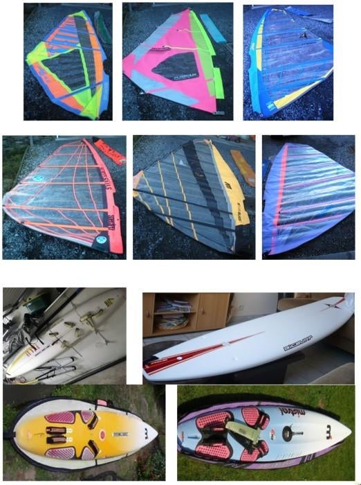 veel surf -materiaal. Wind en Wave en Sup., Watersport en Boten, Windsurfen, Ophalen, Gebruikt, Met draagtas