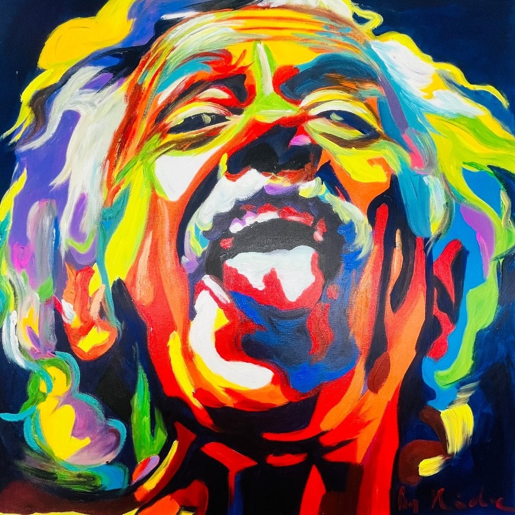 Résumé de Dr. Hide-Einstein, Textile, Enlèvement ou Envoi, Peinture acrylique, Certificat d'authenticité