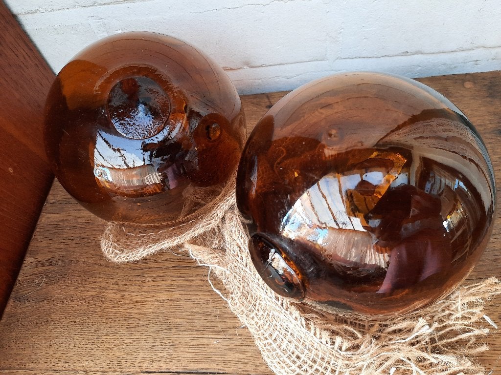 Anciens flotteurs de pêche en verre antique., Enlèvement ou Envoi