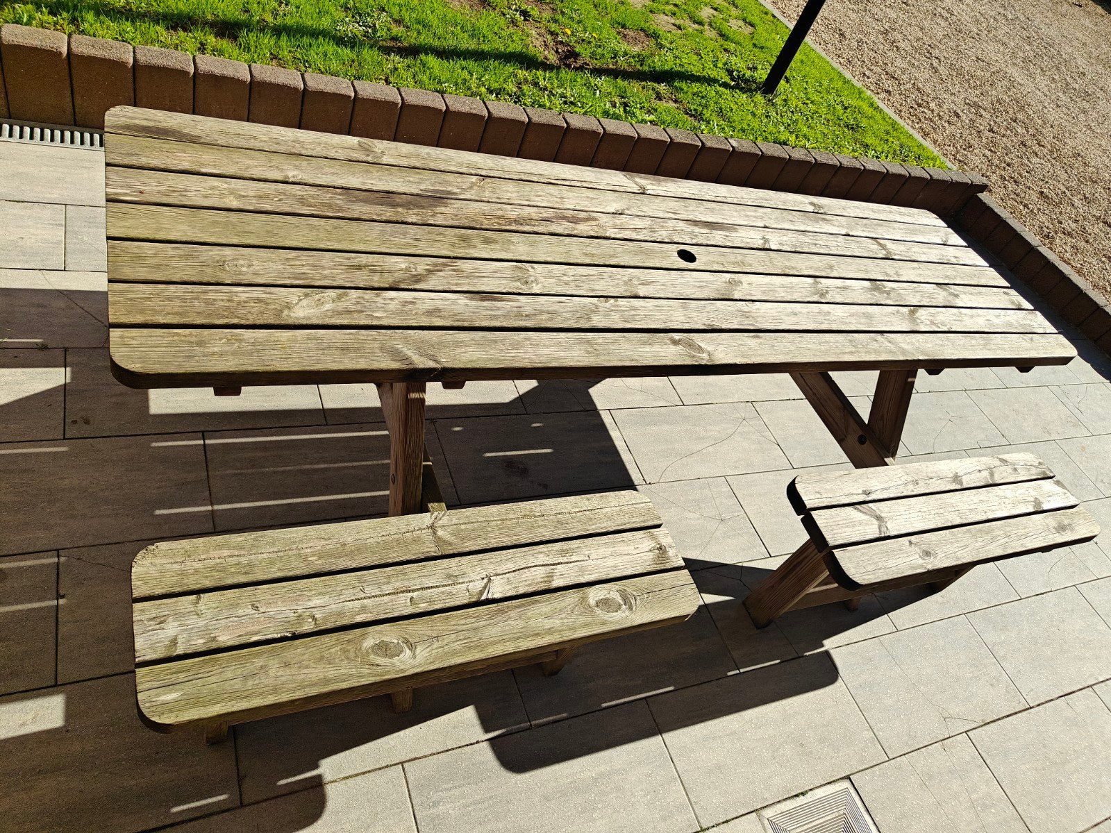 Picknick tafel Familie, Tuin en Terras, Ophalen, Gebruikt, Rechthoekig, Hout