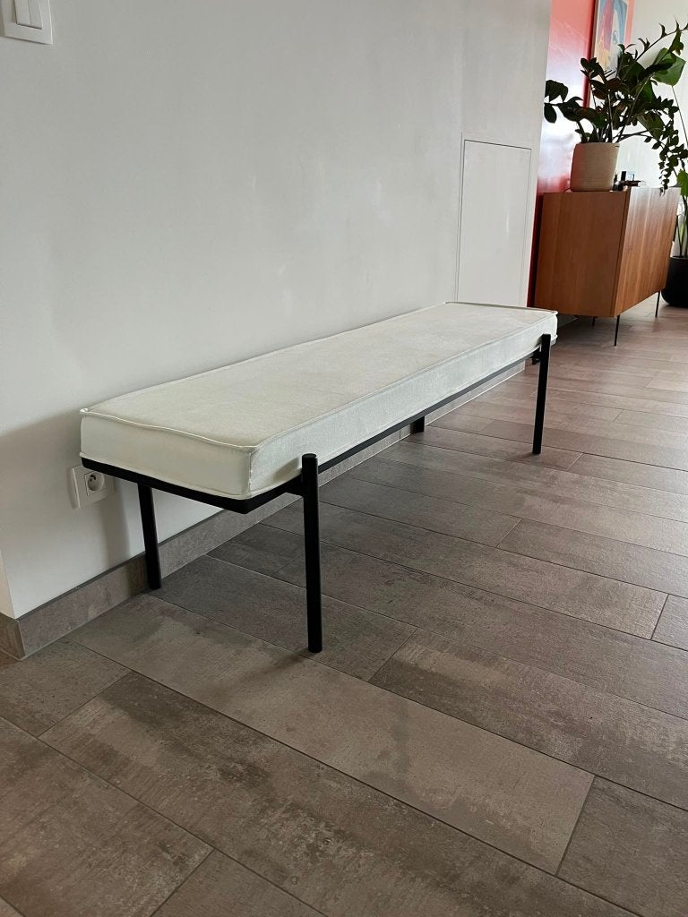 Banc Housedoctor Coton - couleur sable - 160x40x45cm, Maison & Meubles, Fauteuils, 125 cm ou plus, Moins de 75 cm, Métal, Comme neuf