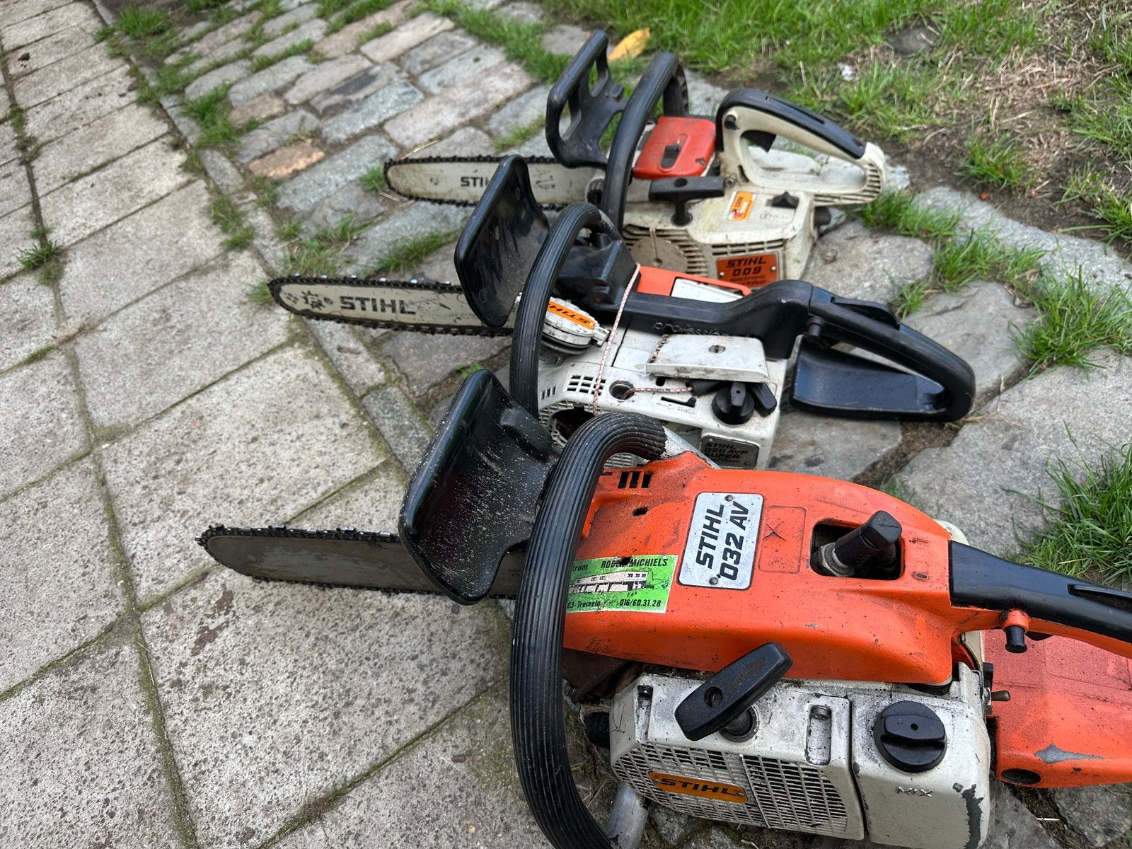 3 x vintage Stihl kettingzaag, Jardin & Terrasse, Outils à main, Enlèvement, Comme neuf