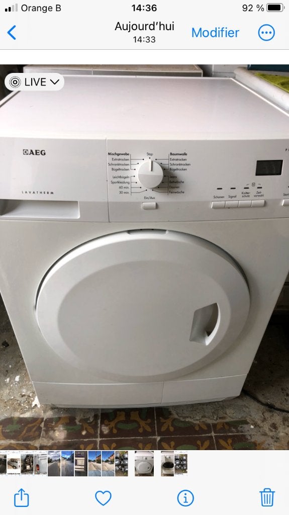 Sèche-linge AEG condensation, Electroménager, Enlèvement