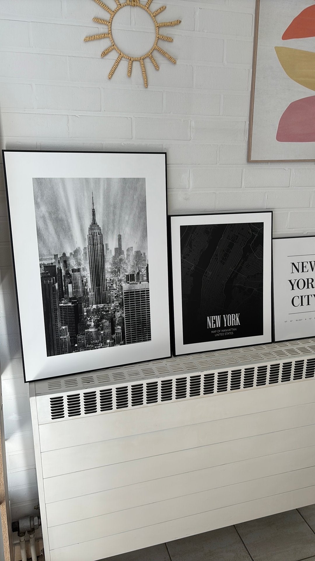 NEW YORK SET - 3 posters in zwarte lijsten (Nieuw), Huis en Inrichting, Woonaccessoires | Lijsten, Ophalen, Nieuw, Wit