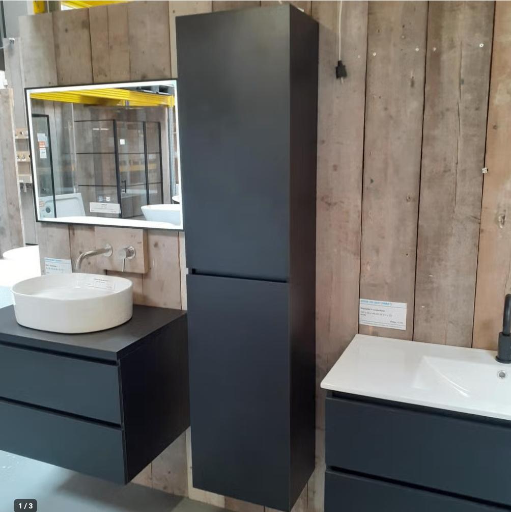 OPRUIMING! Mat zwarte kolomkast, Badkamer, Kode, 170 cm, Verzenden, Nieuw, Zwart