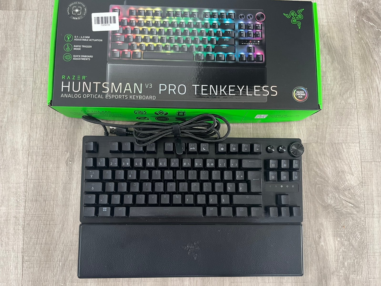 Razer Huntsman V3 Pro TKL (AZERTY), Computers en Software, Toetsenborden, Ophalen, Azerty, Zo goed als nieuw, Polssteun