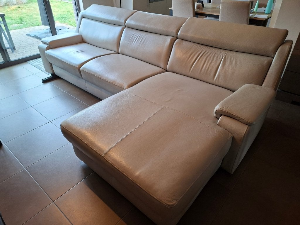 GRATIS: Lederen salon met Longchair, Huis en Inrichting, Ophalen, Gebruikt, Leer