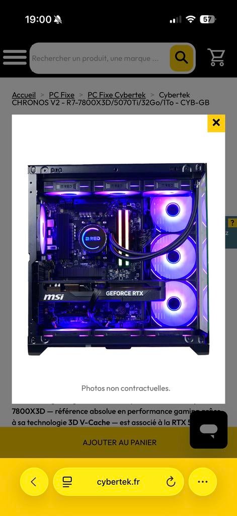 PC Gamer Ryzen 7 7800X3D / MSI RTX 5070 Ti / 32 GO DDR5 NEUF, Enlèvement, Comme neuf, Gaming, SSD