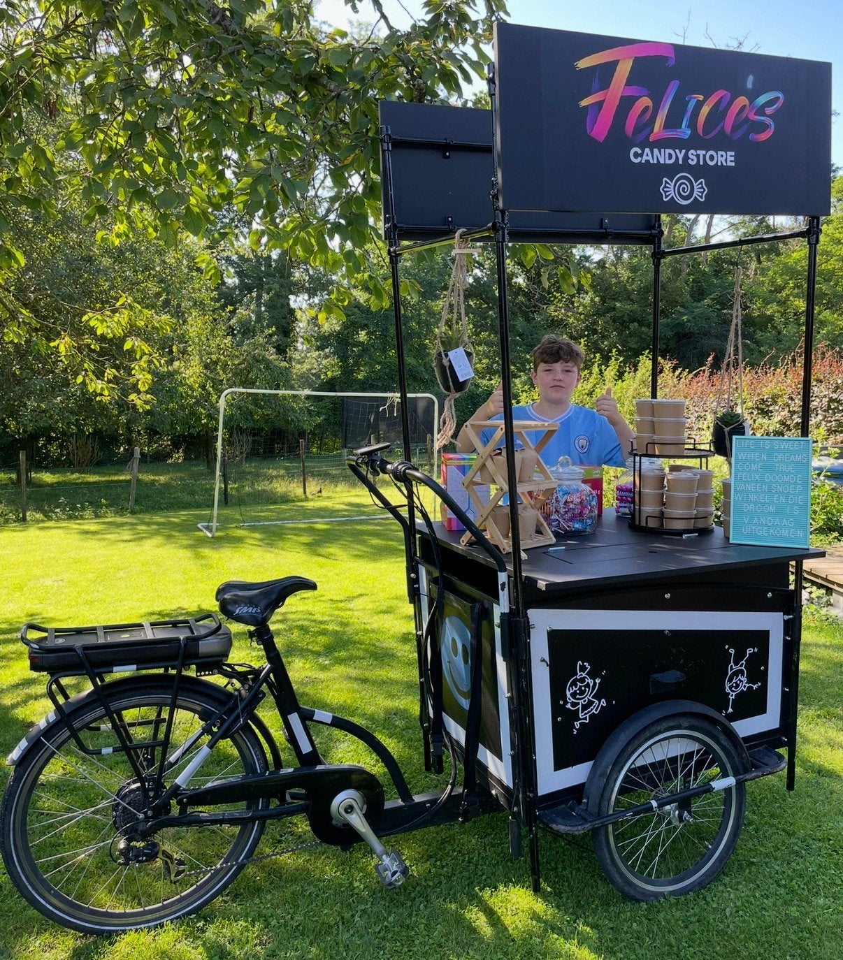 Vélo cargo électrique 2 batteries/stand de vente/événement, Vélos & Vélomoteurs, Enlèvement ou Envoi, Comme neuf