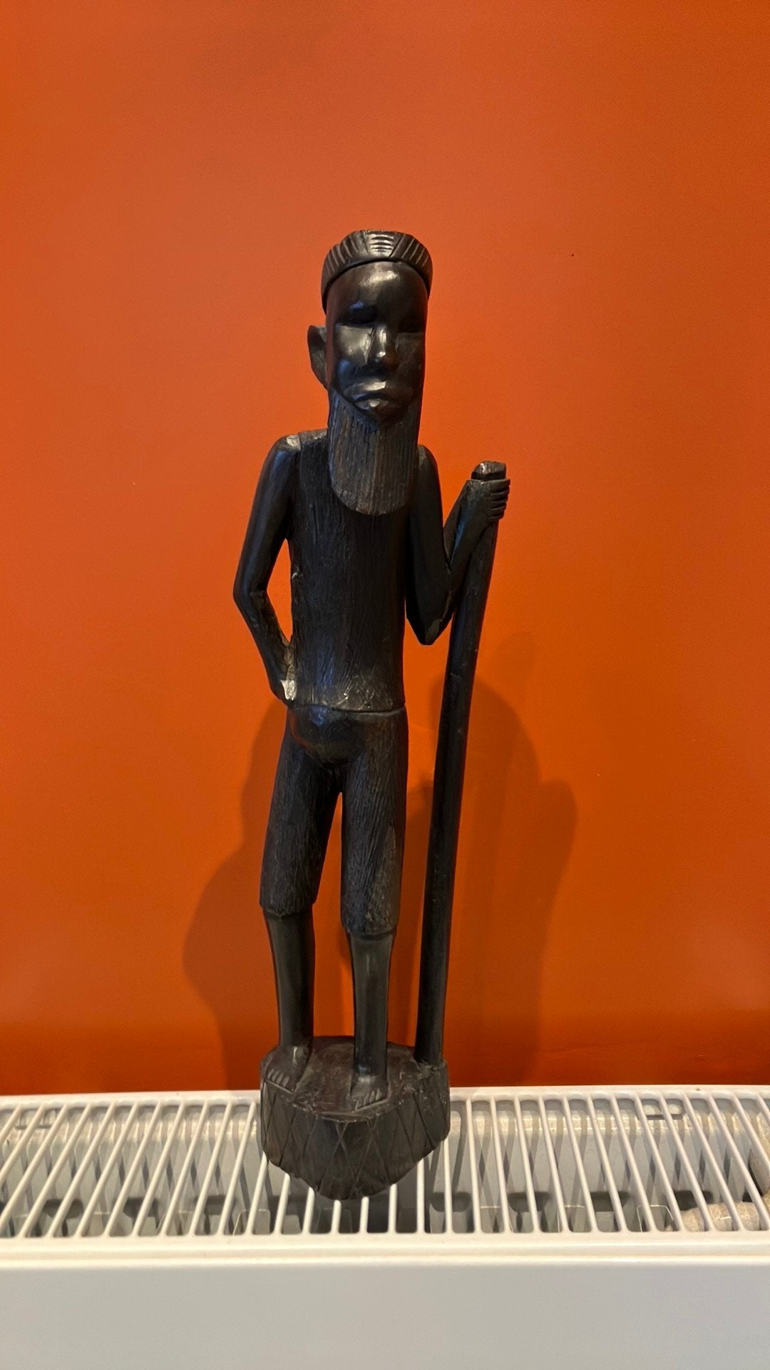 Handgesneden Masai krijger beeldje 34 cm, Antiek en Kunst, Ophalen of Verzenden, Man