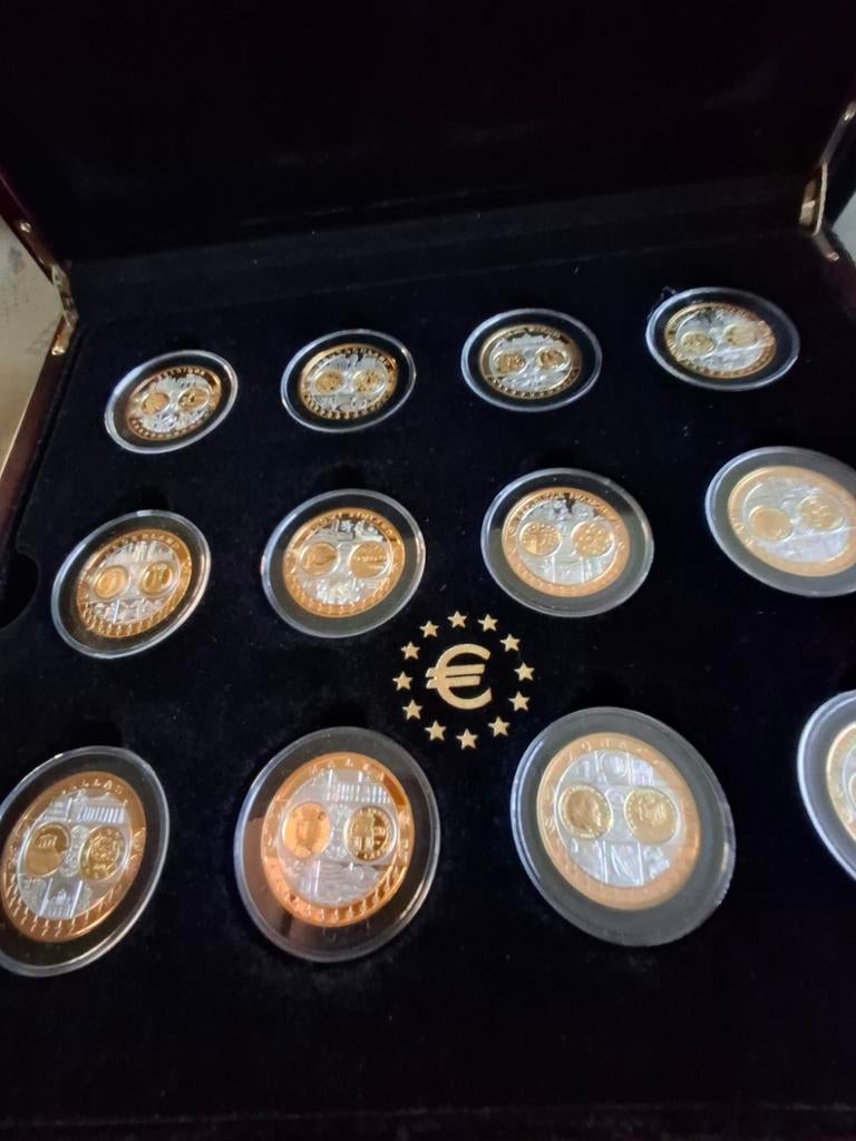 Mooie vergulde euromunten, Ophalen of Verzenden