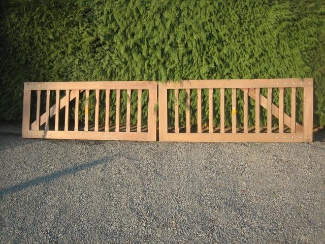 dubbele houten poort meranti, Ophalen, Gebruikt, 225 cm of meer, Overige typen