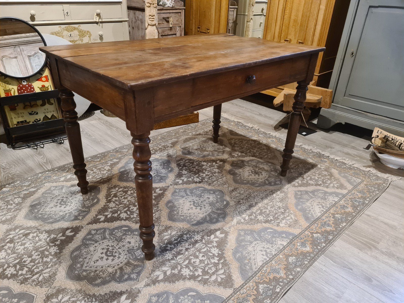 donker oud houten keukentafel, Ophalen