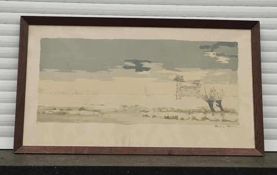 Lithographie signe Paul Georges Klein, Antiek en Kunst, Ophalen of Verzenden, Lithografie