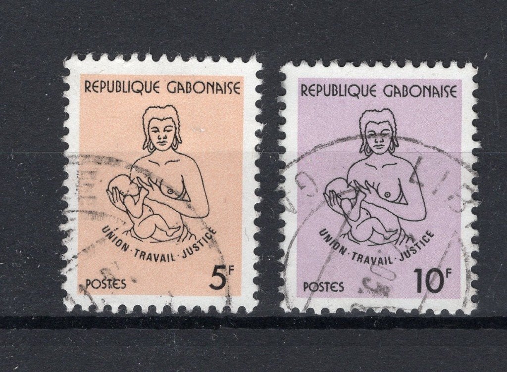 GABON Yt. 459/460 gestempeld 1981, Verzenden, Overige landen, Gestempeld