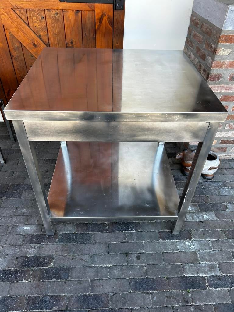 RVS werktafel met onderschap 700x800x860, Ophalen, Gebruikt, Inox Meubilair