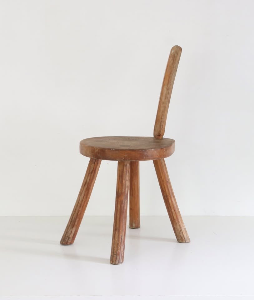 Vintage rustieke Franse kruk / stoel midden 20e eeuw, Enlèvement