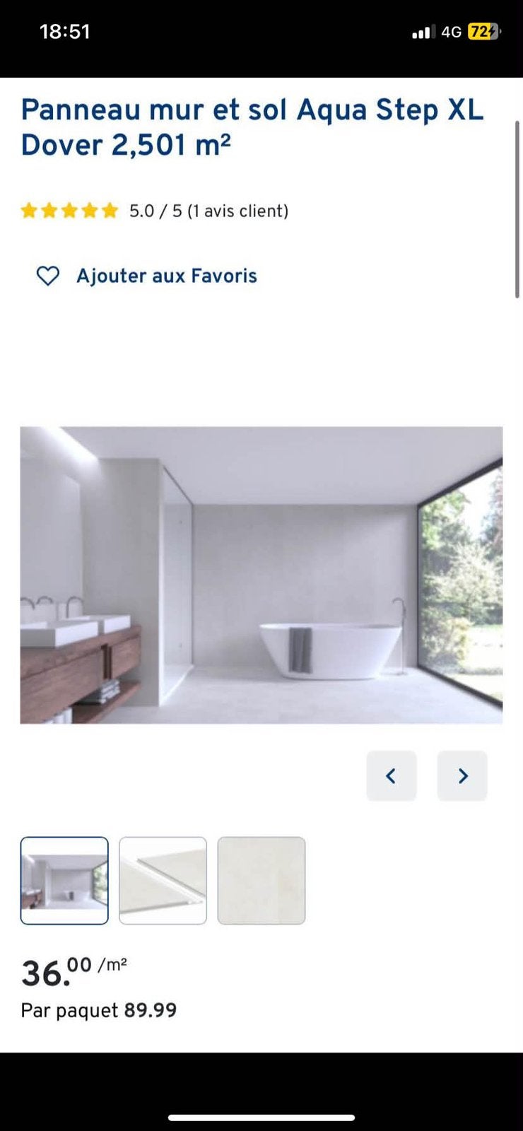 Aqua Step XL – Panneaux mur & sol Dover – 47,5 m² – Neuf, Bricolage & Construction, Enlèvement, Comme neuf