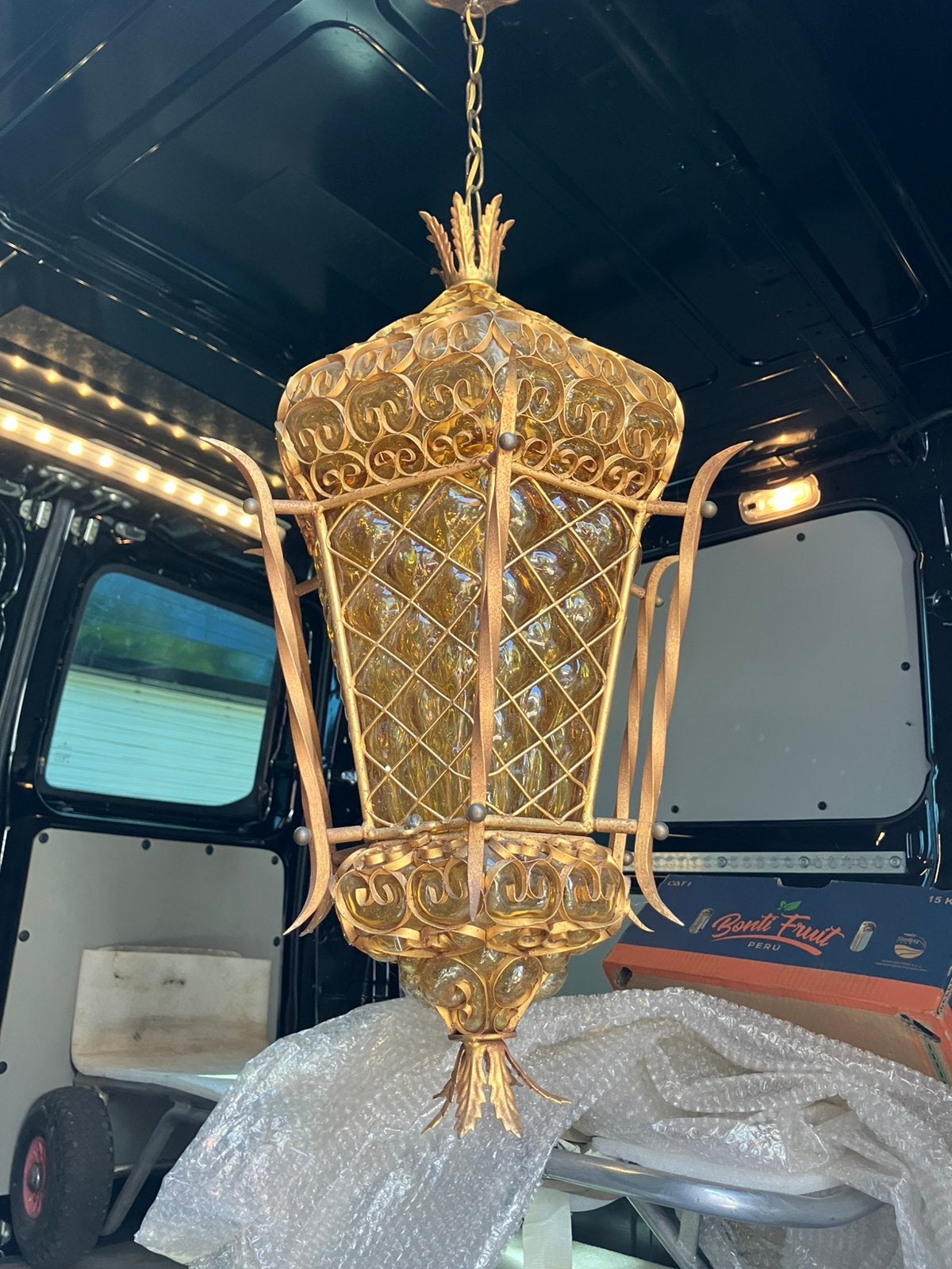 Grote Venetiaanse hanglamp met mondgeblazen murano glas, Maison & Meubles, Lampes | Suspensions, Verre, Enlèvement ou Envoi