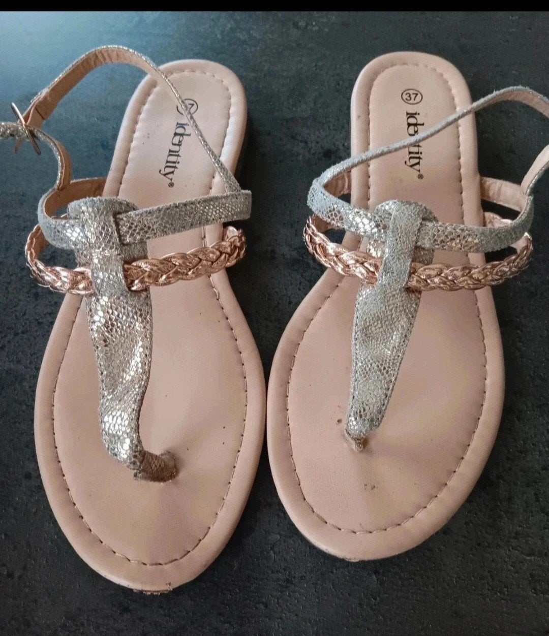 Fijne sandalen goud/ziilver maat 37, Meisje, Overige typen, Ophalen of Verzenden, Zo goed als nieuw