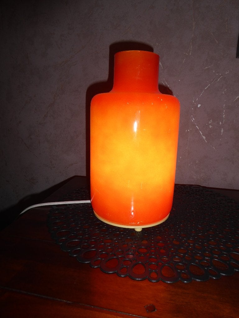 lampe bouteille orange vintage  70', Maison & Meubles, Lampe d'ambiance, Vintage, Enlèvement ou Envoi, Orange