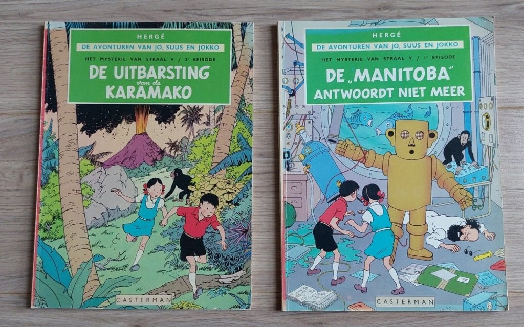 2 stripalbums de avonturen van Jo, Suus en Jokko, Boeken, Ophalen of Verzenden, Zo goed als nieuw