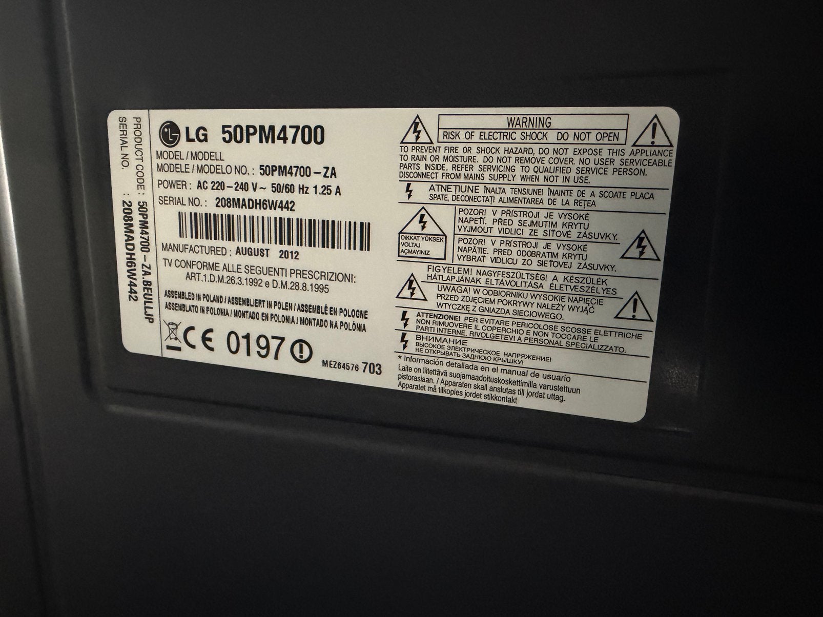 Lg 50PM4700, Ophalen, Zo goed als nieuw