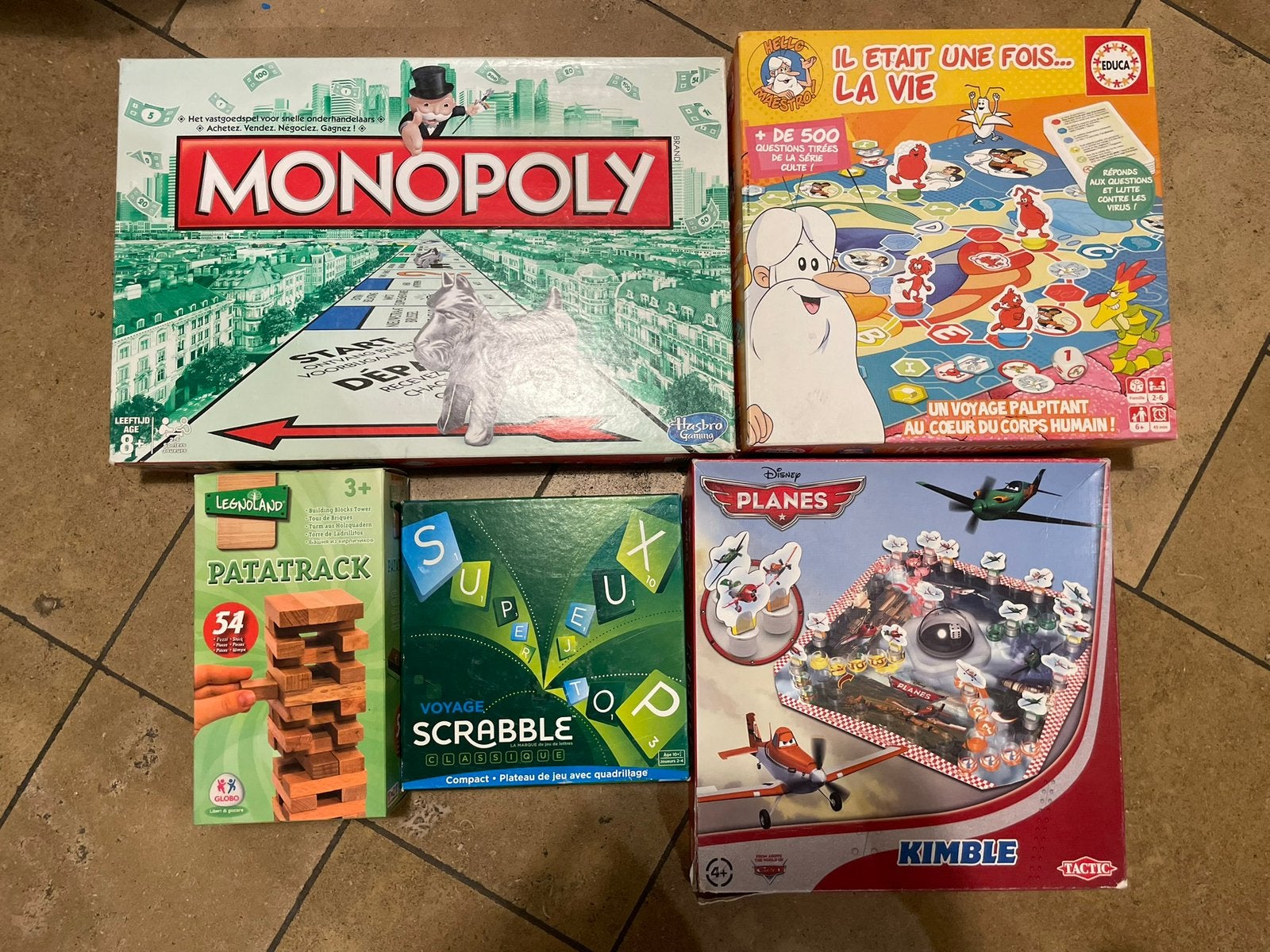 Lot de 14 jeux de societe | monopoly jenga voitures robots, Ophalen, Gebruikt