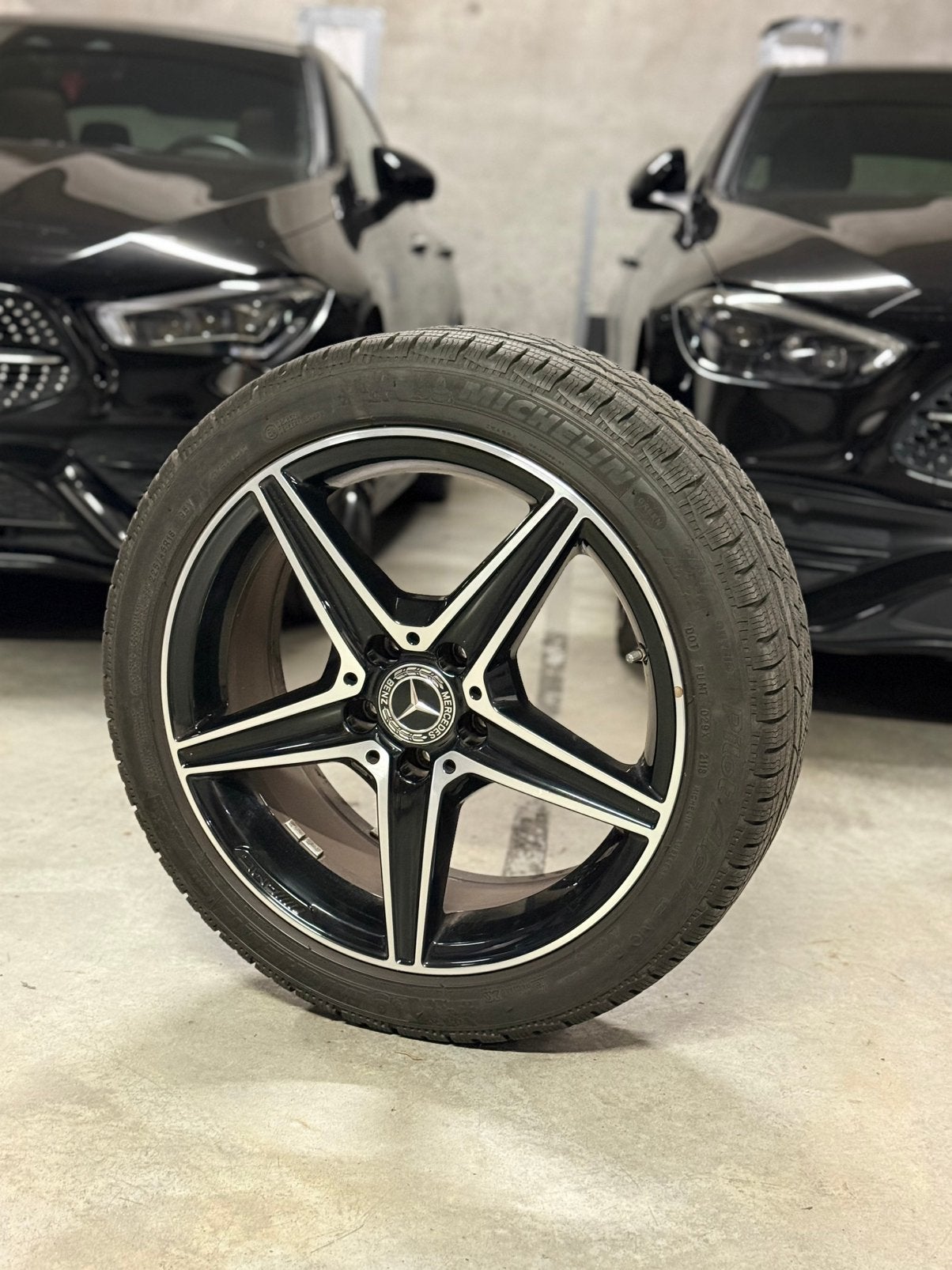 Originele Mercedes AMG 18’ velgen met Michelin winterbanden, Ophalen, 18 inch, Gebruikt, Velg(en)