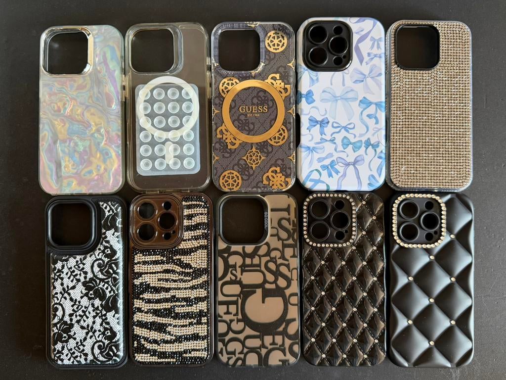 Hoesjes iPhone 16 pro (10st) o.a Guess, IPhone 16 Pro, MagSafe, Hoesje of Tasje, Ophalen of Verzenden