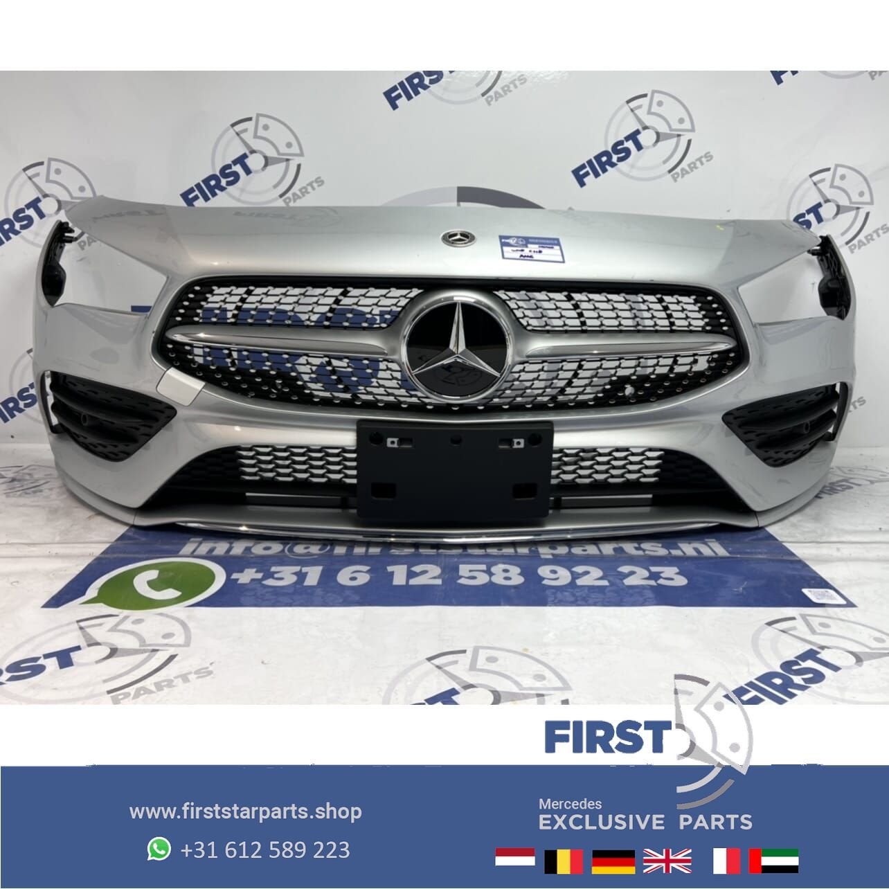 W118 CLA AMG BUMPER ZILVERGRIJS VOORBUMPER + DIAMOND GRILLE, Utilisé, -, Avant, -