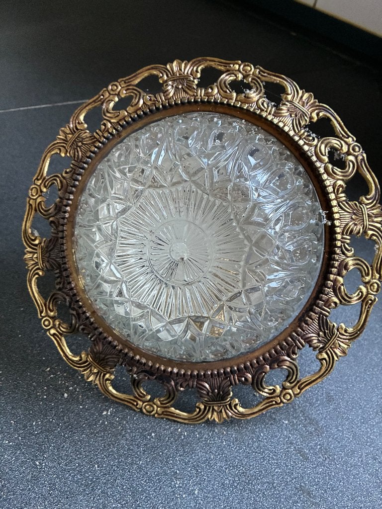 Plafonnier, Ophalen of Verzenden, Gebruikt, Glas