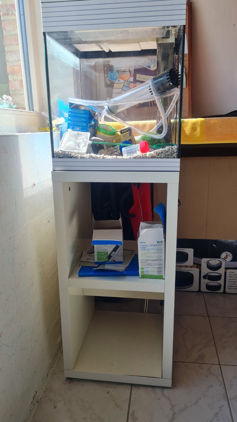 Aquarium met onderkast met accesoires, Dieren en Toebehoren, Ophalen, Pomp
