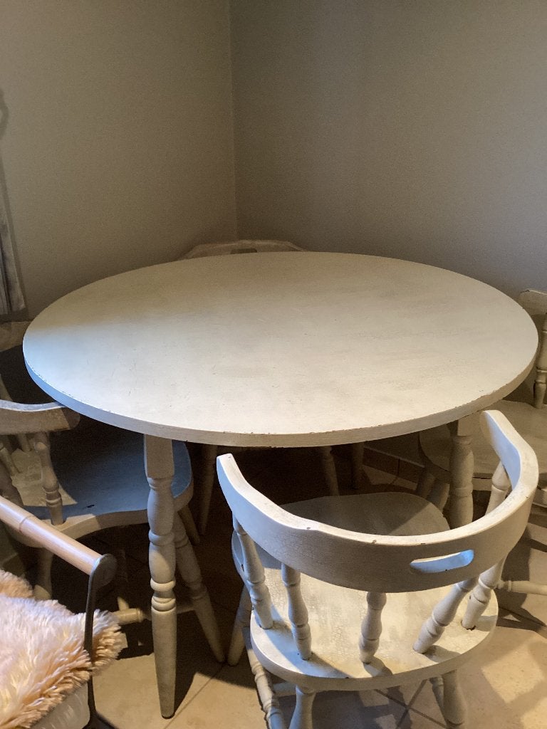 Tafel met 4 stoelen, Enlèvement, Utilisé, Chêne