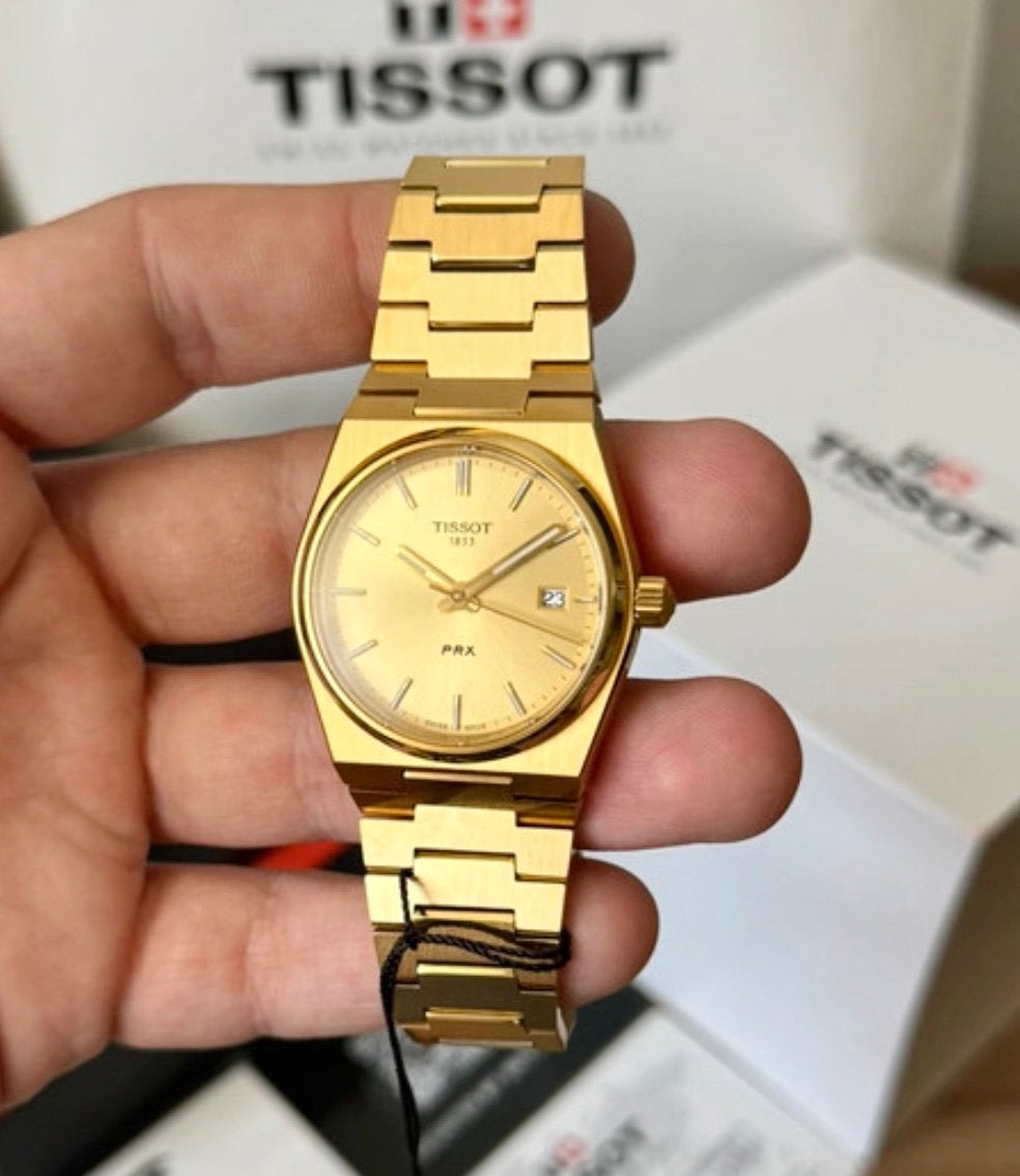 Tissot Prx, Enlèvement ou Envoi, Comme neuf, Or, Or