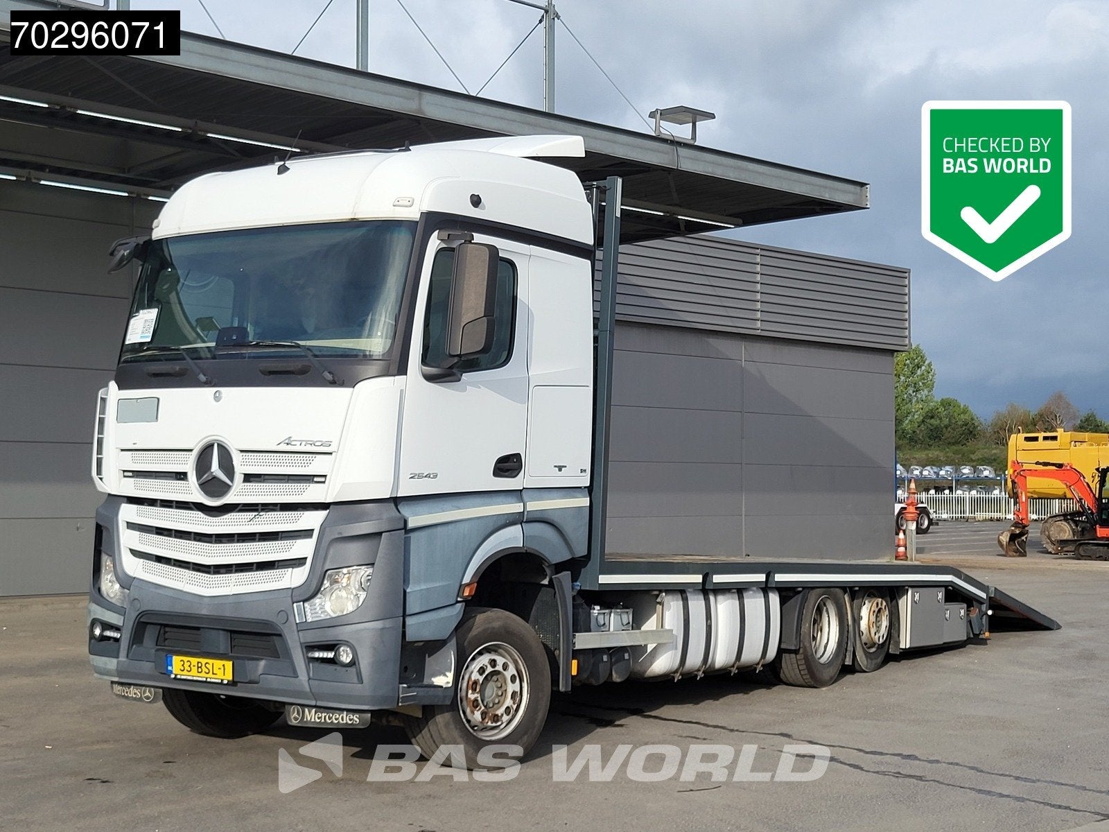 Mercedes Actros Actros 2543 6X2 NL-Truck Machine transporter, Automaat, Stof, Euro 6, Wit