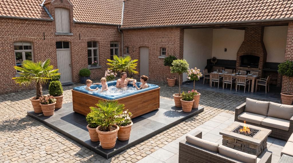 Jacuzzi haut de gamme - USSPA Lyra Ocean Wave, Enlèvement, Neuf, Pompe, Fixé