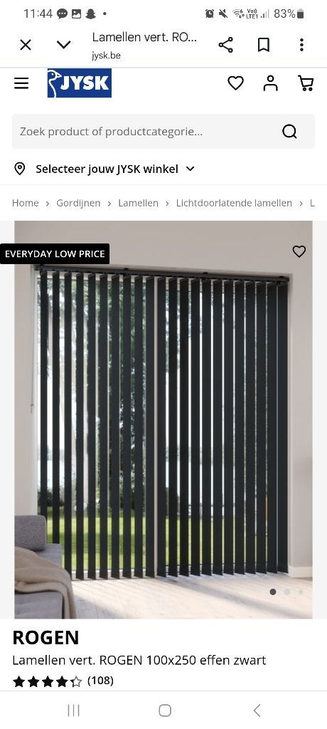 Lammelen gordijnen, Huis en Inrichting, Stoffering | Gordijnen en Lamellen, Ophalen, Zwart