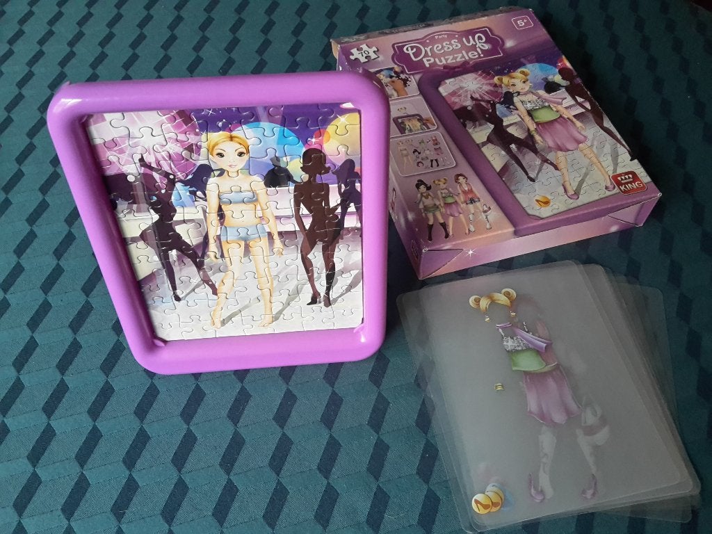 Leuke puzzle + kleding patronen, Party Dress up, 5+, King, Ophalen of Verzenden, Meer dan 50 stukjes, Zo goed als nieuw, 6 jaar of ouder