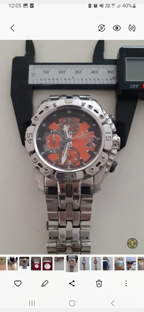 Montre festina chronographe ref : 16542, Staal, Gebruikt, Staal, Polshorloge