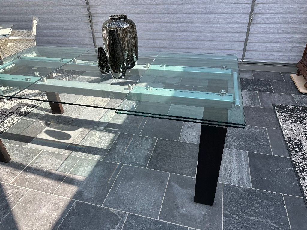 Eettafel in glas, Ophalen, Gebruikt, 200 cm of meer, 50 tot 100 cm